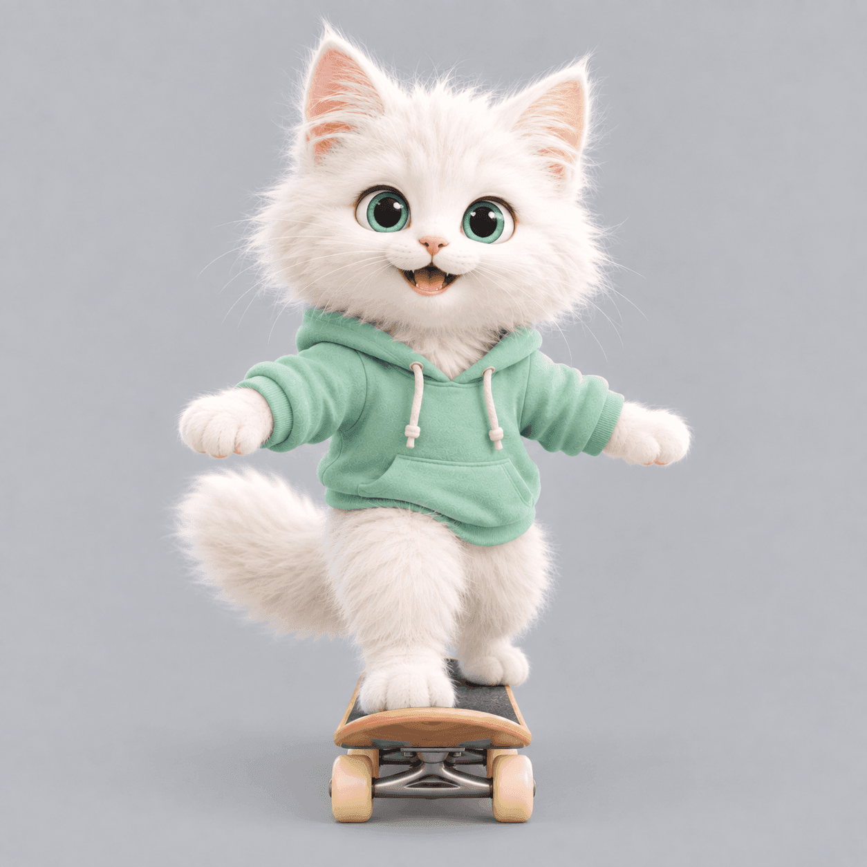 옆모습에 맞춰 다시 만든 고양이 캐릭터 앞모습