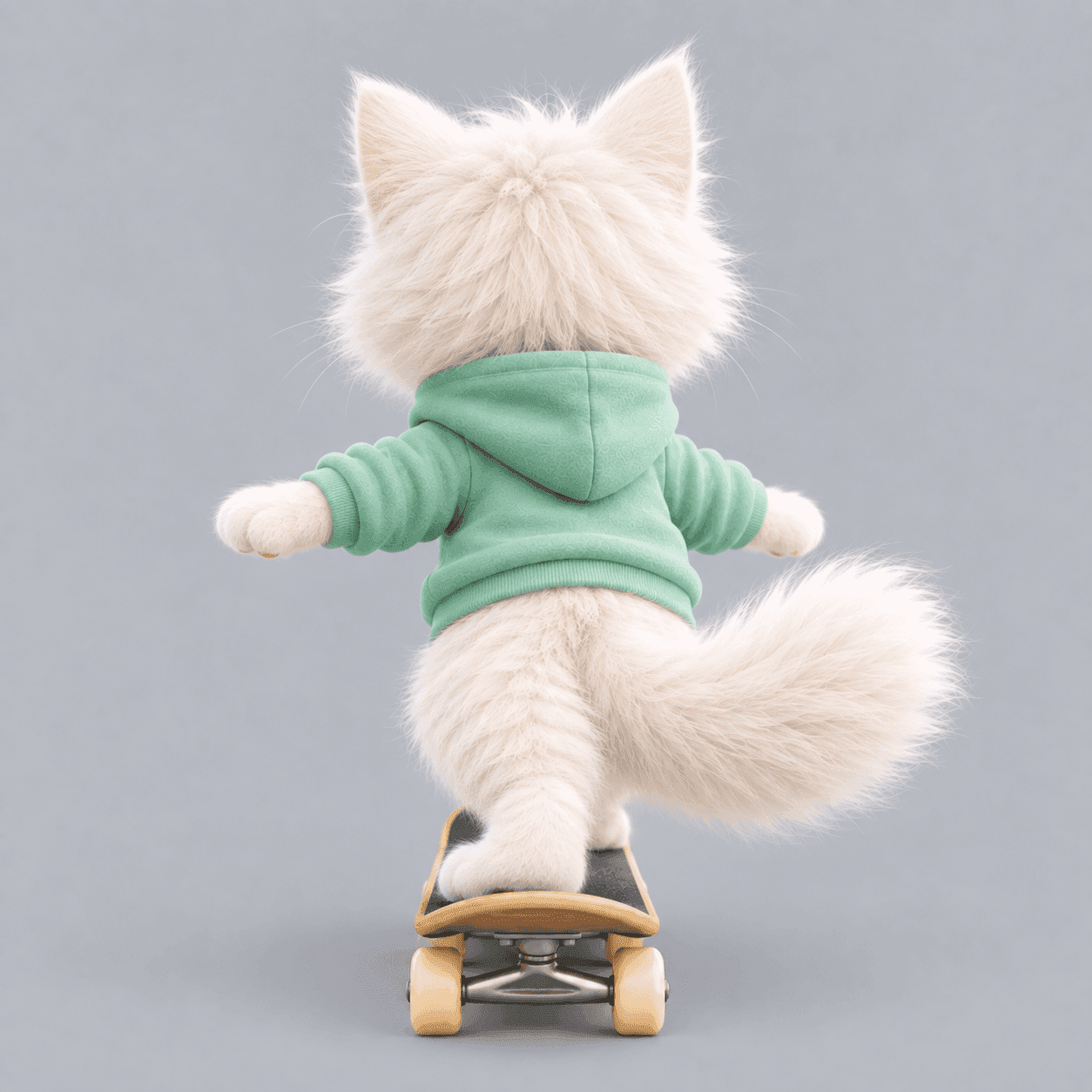 옆모습에 맞춰 다시 만든 고양이 캐릭터 뒷모습